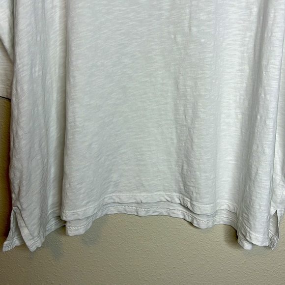 Talbots Embroidered V Neck Top Size 3X Petite White 3/4 Sleeve Boho Cotton - Picture 13 of 17